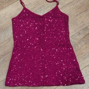 Express Fuchsia Sequin Top